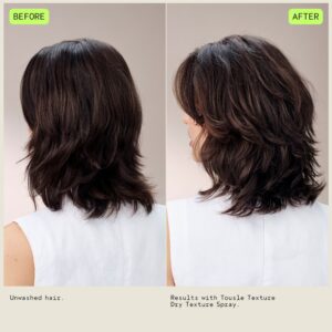 Before and after using Aveda Tousle Texture