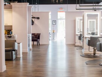 Full view of Salon Madeleine from the rear Aveda salon Melbourne FL